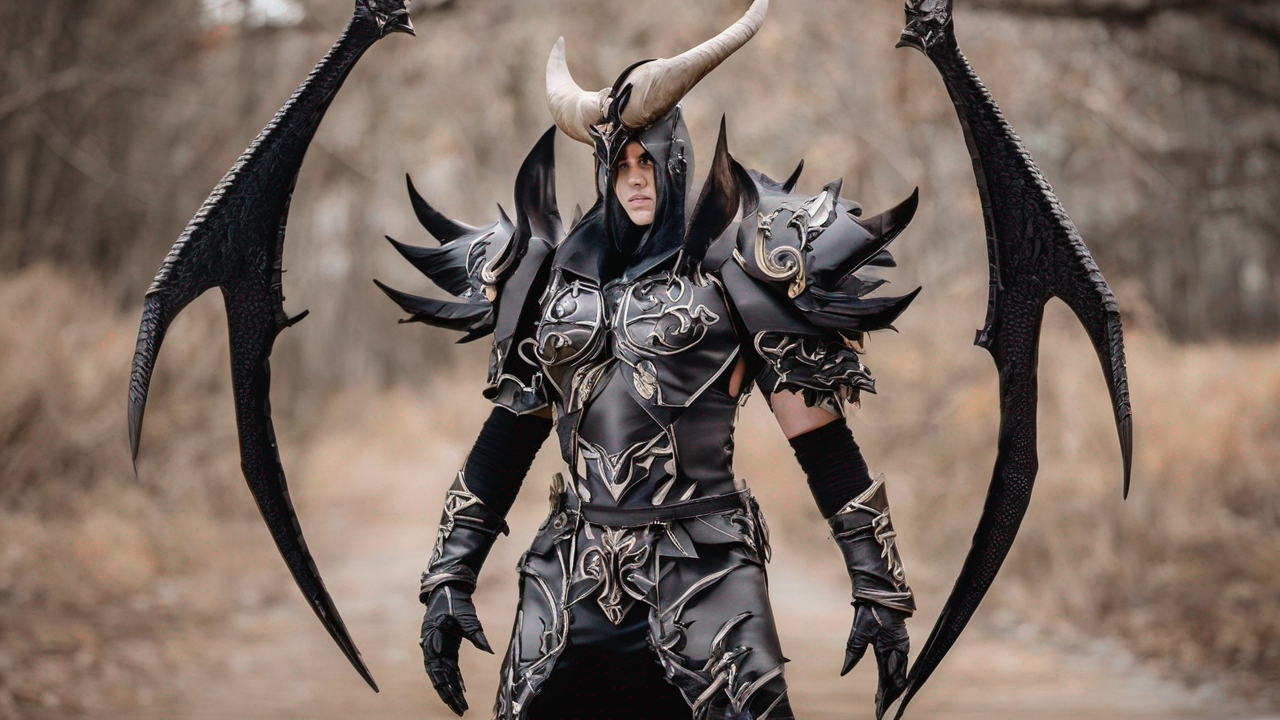 Imponujący cosplay postaci Czarodziejki z Diablo z dokładnie odtworzonymi elementami stroju